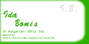 ida bonis business card